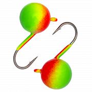 Дробинка с ушком d 4,0 мм, вес 0,62 гр, салатовая-красная /10 шт/